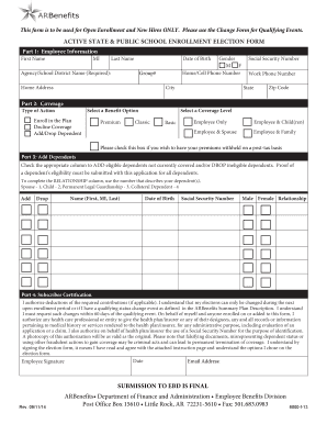 Active State Public School Enrollment Election Form