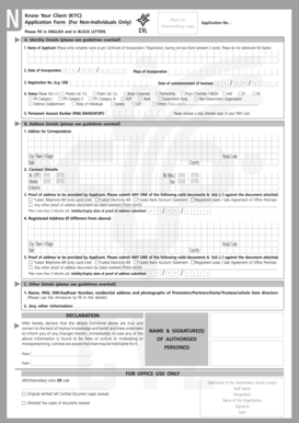 KYC Application Form for Non-Individuals