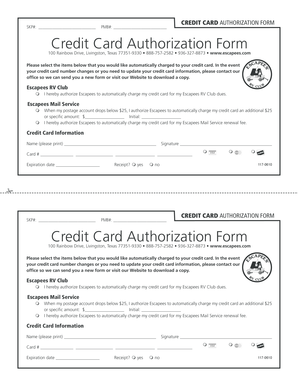 Credit Card Authorization Form
