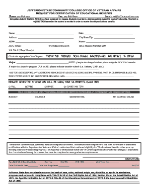 Request for Certification of Educational Benefits