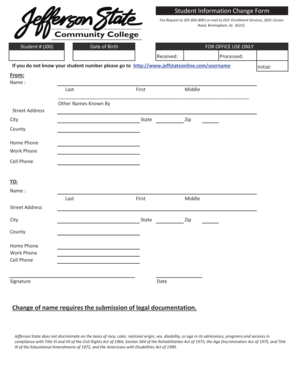 Passport name format - Student Information Change Form Change of name requires the - jeffersonstate