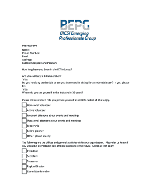 BICSI Interest Form
