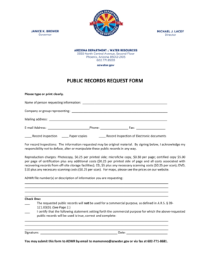Arizona Public Records Request Form