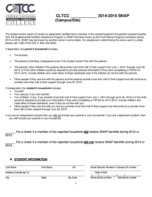 SNAP Benefits Certification Form