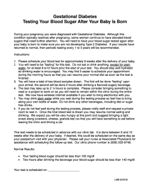 Gestational Diabetes Postpartum Blood Sugar Test