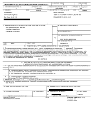 US Federal Contract Modification Form