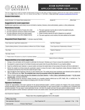 Exam Supervisor Application Form