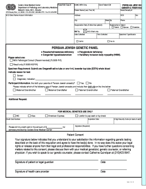 Cedars-Sinai Genetic Testing Consent Form