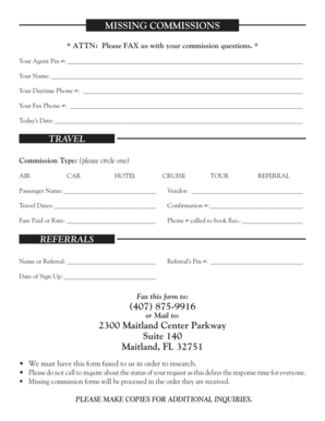 Travel Commission Inquiry Form