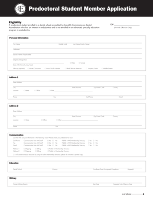 Predoctoral Student Member Application