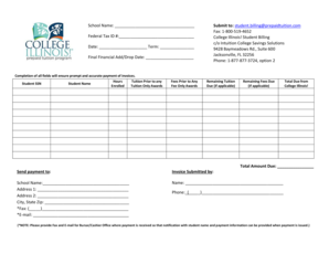 College Illinois Student Billing Form