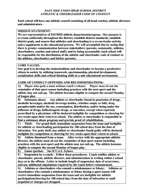East Side Union High School District Athletic & Cheerleader Code of Conduct