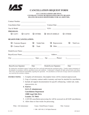 Cancellation Request Form