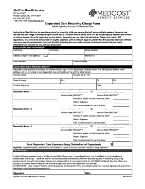 Dependent Care Recurring Charge Form