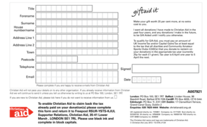 Gift Aid Form