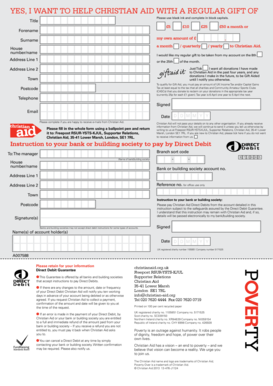 Christian Aid Regular Gift Form