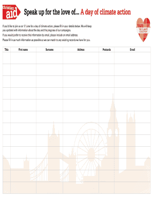 Climate Action Day Registration Form
