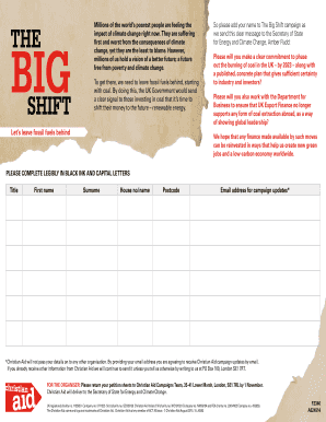 The Big Shift Campaign Petition