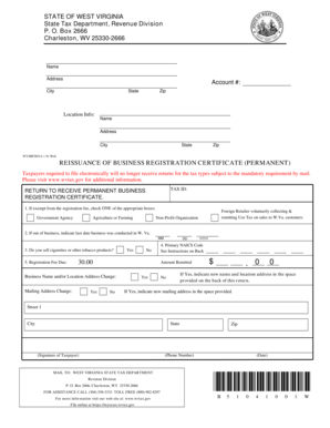 REISSUANCE OF BUSINESS REGISTRATION CERTIFICATE