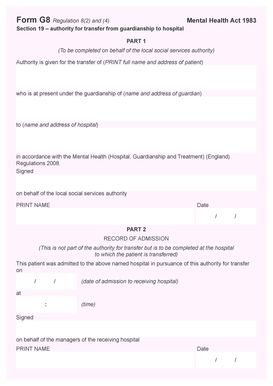 Mental Health Act 1983 Form G8