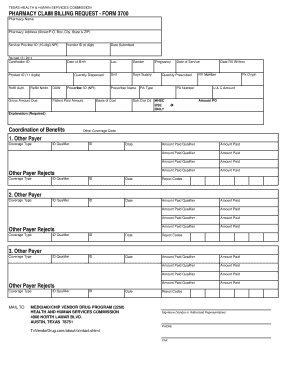 Texas Medicaid/CHIP Pharmacy Claims Billing Request