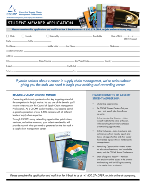 CSCMP Student Member Application