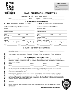 Alarm Registration Application