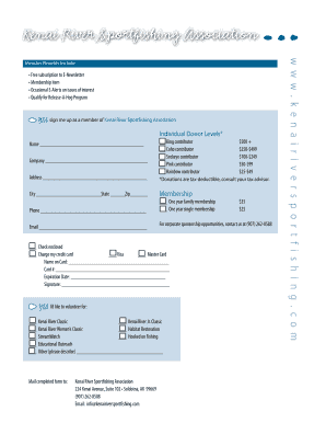 Kenai River Sportfishing Association Membership Form