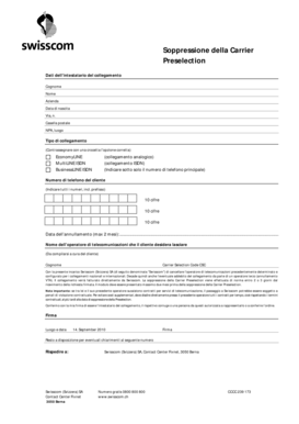 Modulo di soppressione della Carrier Preselection