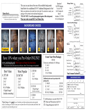School Picture Day Order Form