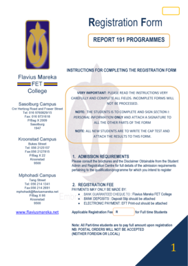 Flavius Mareka FET College Registration Form