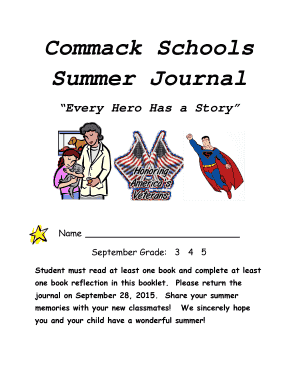Commack Schools Summer Reading Journal