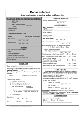 EBMT Donor Outcome Form