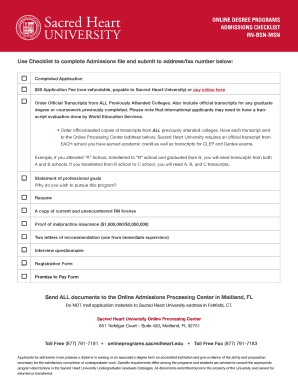 Online Degree Programs Admissions Checklist