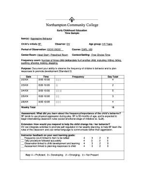 ECE Time Sample form