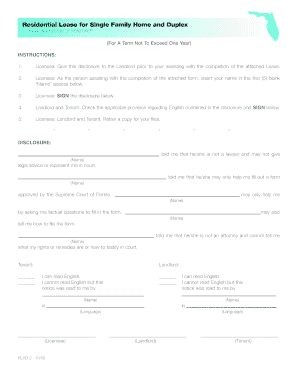 Florida Residential Lease Agreement