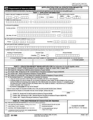 VA Form 22-1990 Application for Education Benefits