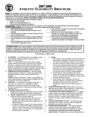 Minnesota High School Athletic Eligibility Brochure