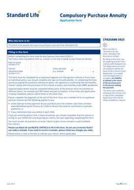 Compulsory Purchase Annuity Application Form