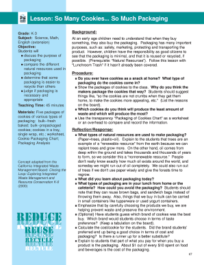Cookie Packaging Analysis Lesson Plan