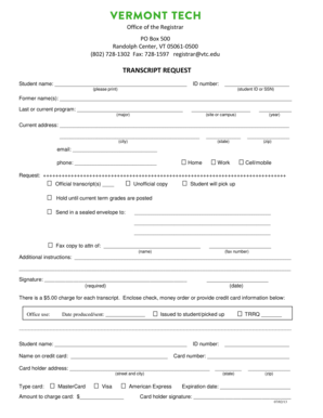 Transcript Request Form
