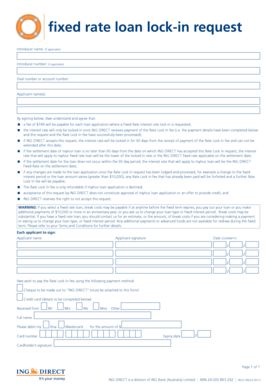 Fixed Rate Loan Lock-In Request