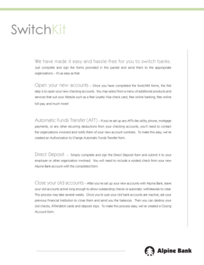 SwitchKit Bank Account Transfer Forms