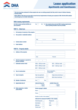 Lease Application for Defence Housing Australia