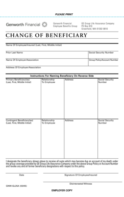 Change of Beneficiary Form