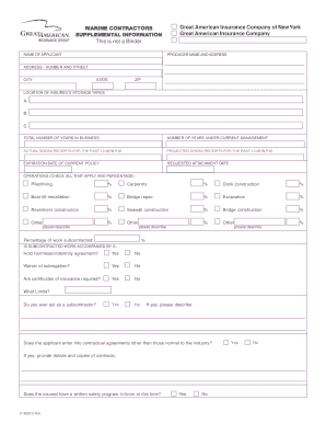 Marine Commercial Liability Application