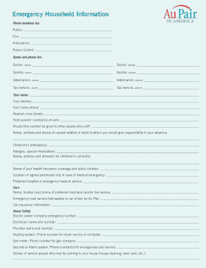 Emergency Household Information Form