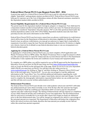 Federal Direct Parent PLUS Loan Request Form