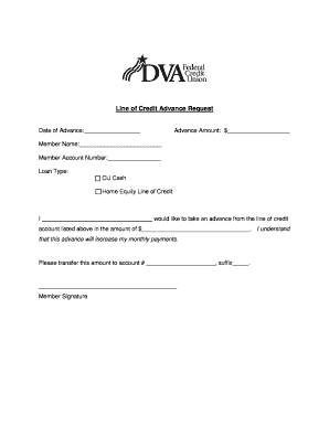 Line of Credit Advance Request Form