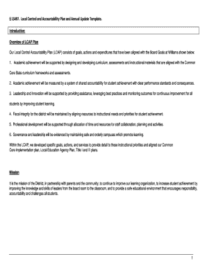 Local Control and Accountability Plan Template